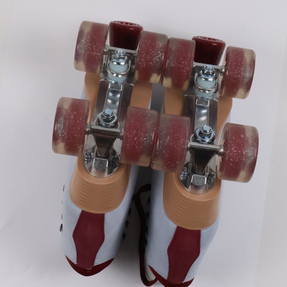 Candi Grl Roller Skates Carlin Blue Burgundy Size 10 Suede NEW MSRP 120 - Picture 4 of 6